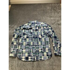Nautica Shirt Mens Large Multicolor Plaid Cotton Classic Fit Collared Button Up